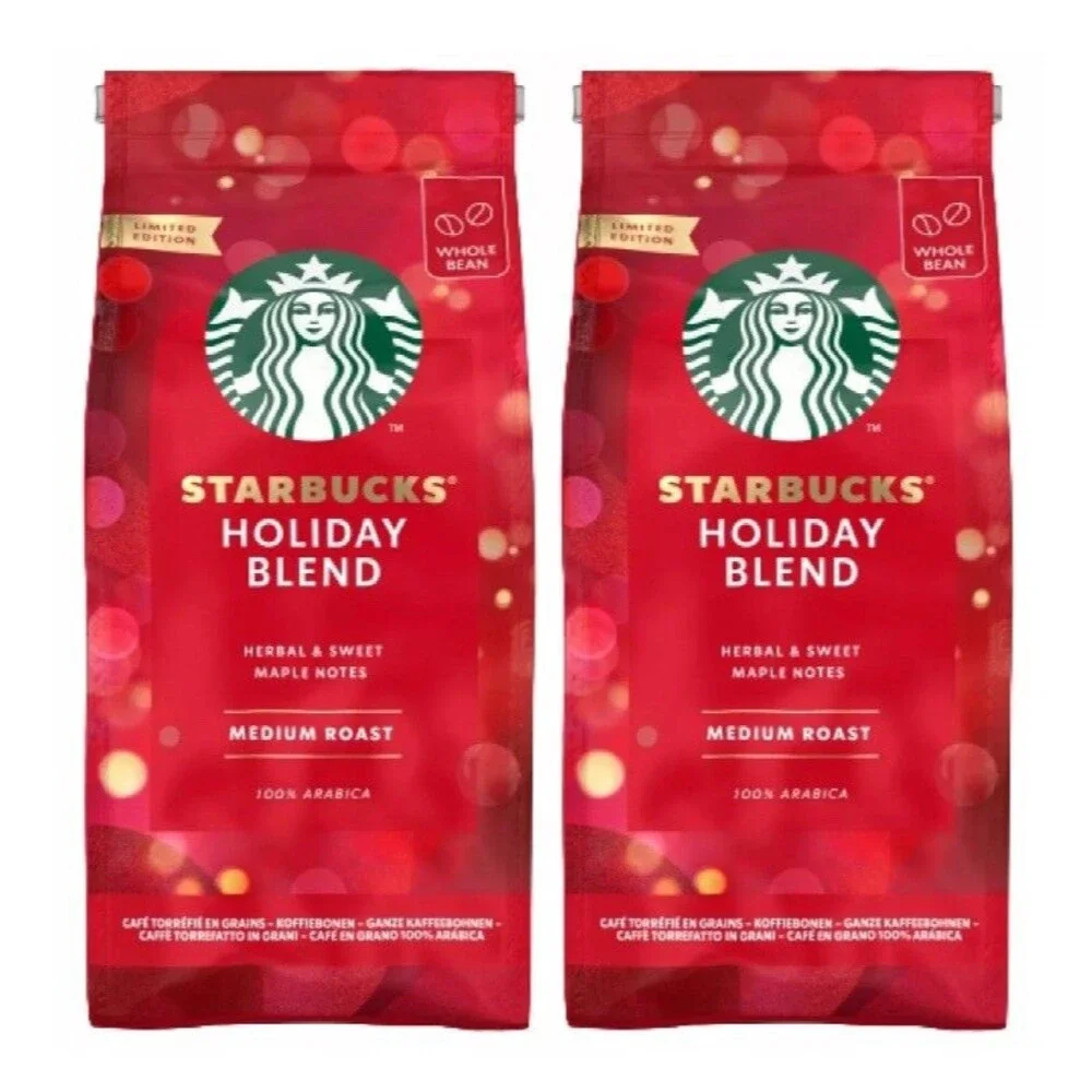 2 Starbucks HOLIDAY BLEND 100% Arabica Medium Roast Ground Coffee bag (New)